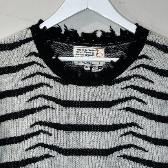 Sandrine Rose Zebra Cashmere Wool Blend Sweater Oversized Women's Small NWT - Picture 5 of 11